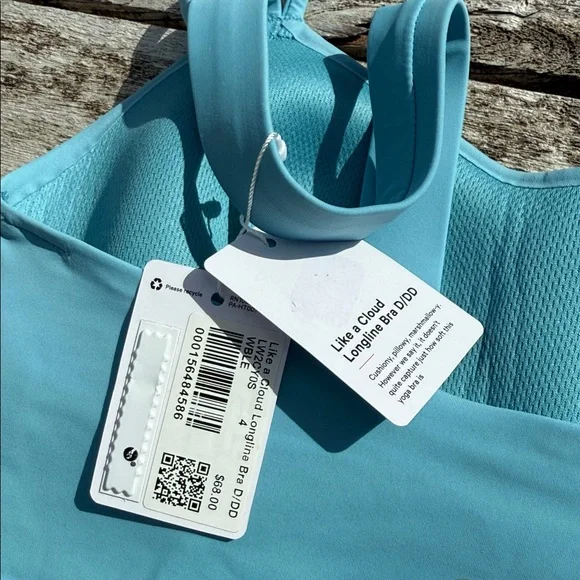 Lululemon Like a Cloud‎ Longline Bra D/DD Washed Blue Size 4 NWT